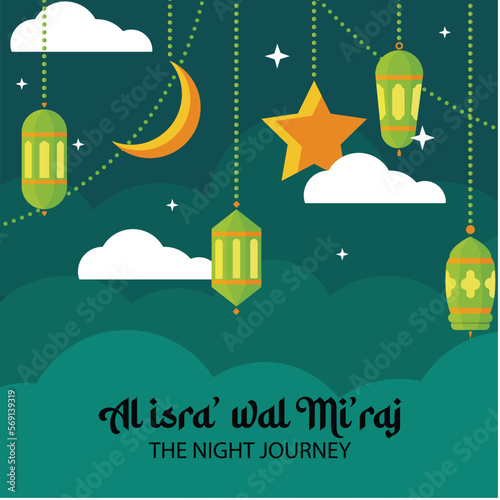 isra' mi'raj mosleem event, for banner, flyer, comercial use, etc
