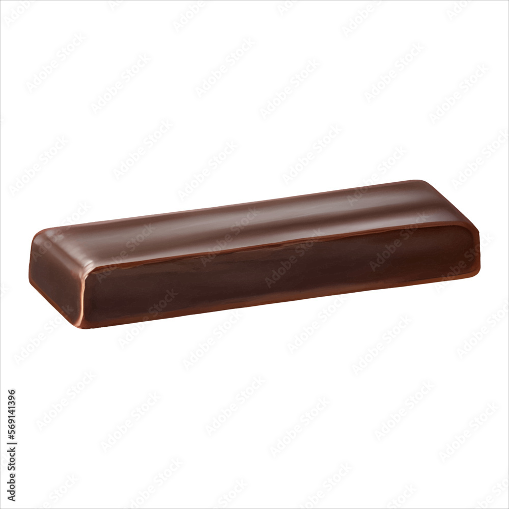 Wafer with Chocolate Glaze Isolated Detailed Hand Drawn Painting Illustration