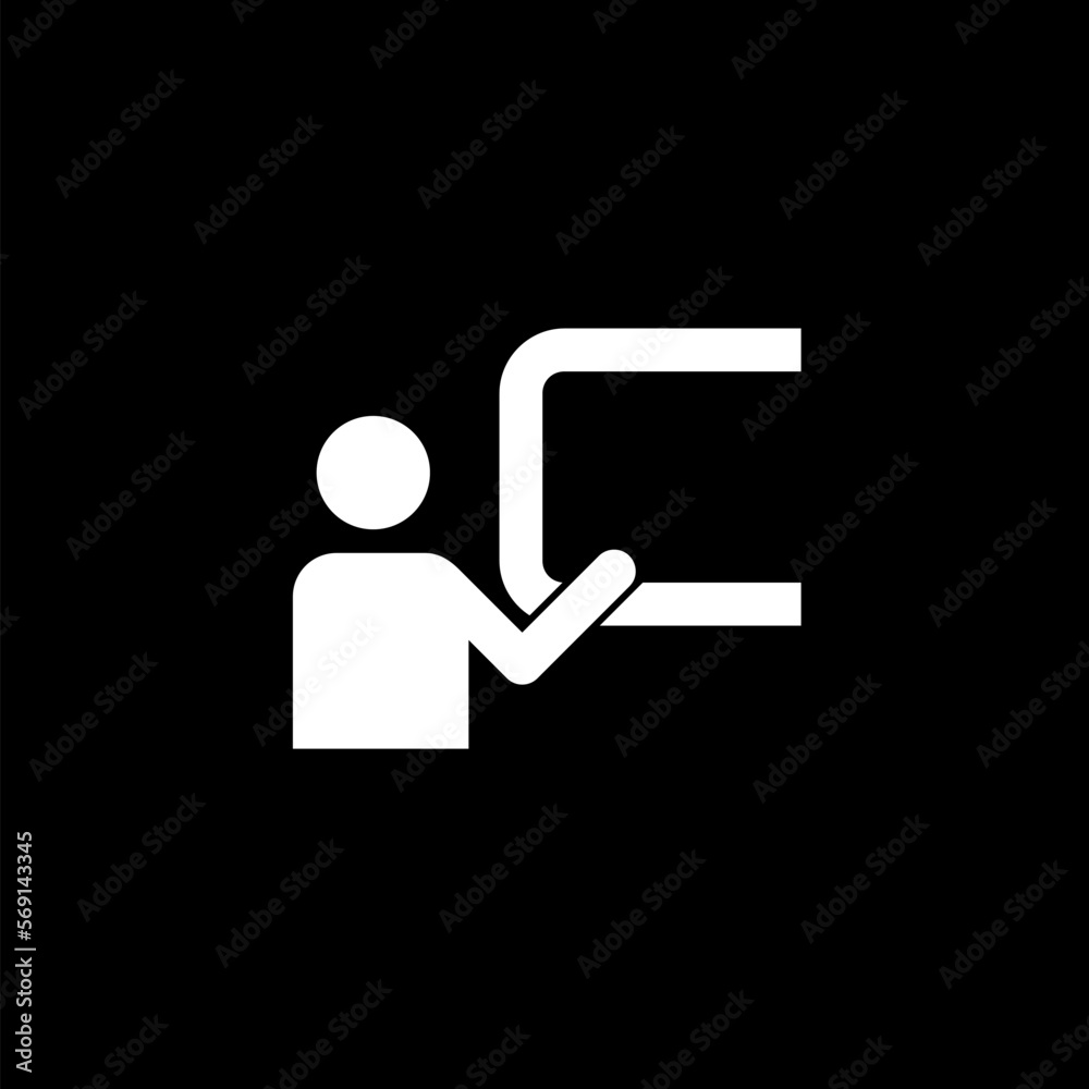 Business training icon isolated on black background. Business training icon isolated on black background.