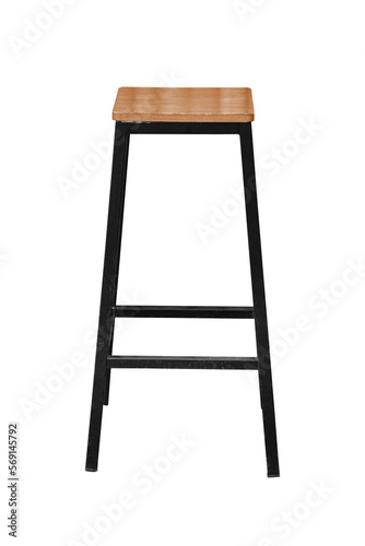 Wooden steel legs simplistic bar chair