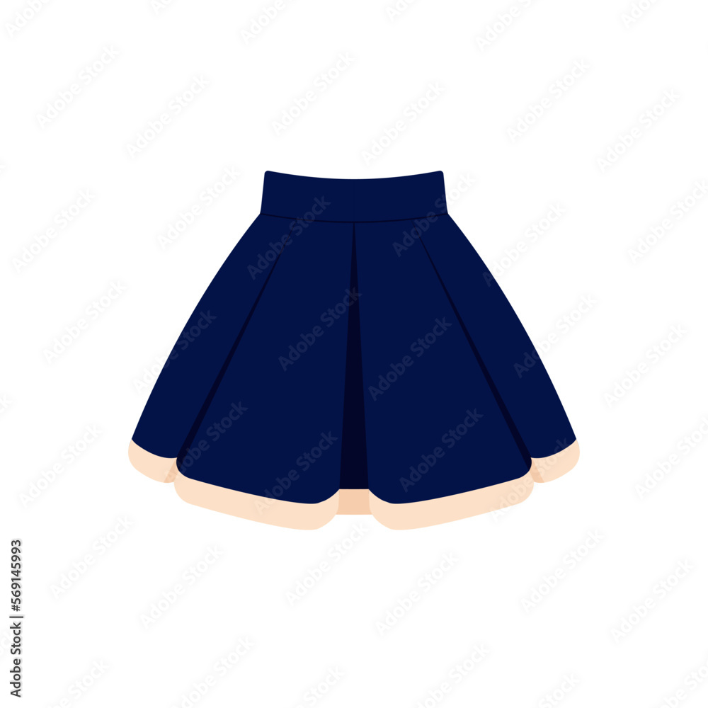 Elegant woman wrapped and pleated skirts . Fashion female apparel cartoon vector illustration