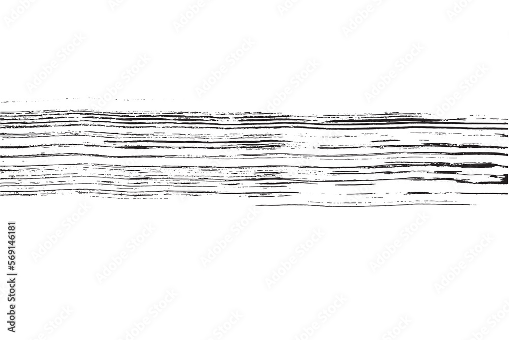 Abstract brush stroke painting on isolated background, Black and white