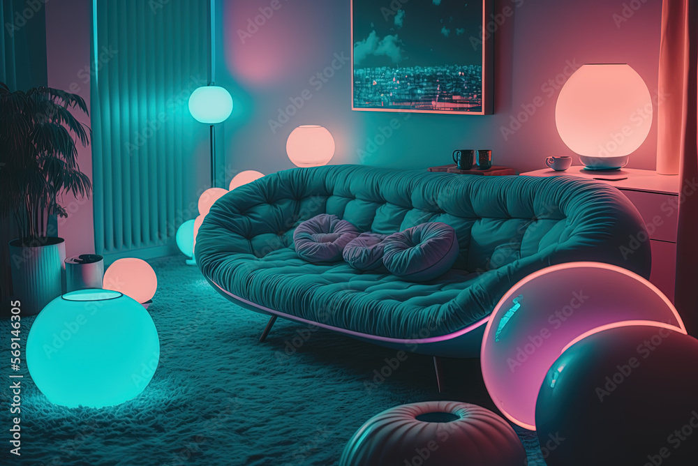 Retro cheap neon room