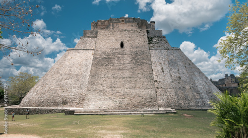 Pyramid of Uxmal, maya site in Yucatan 
