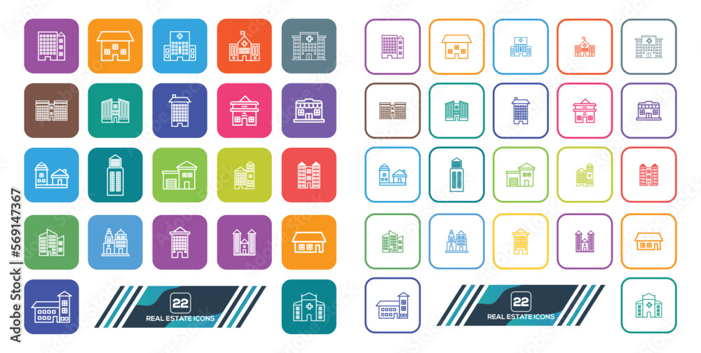 REAL ESTATE ICON SET DESIGN