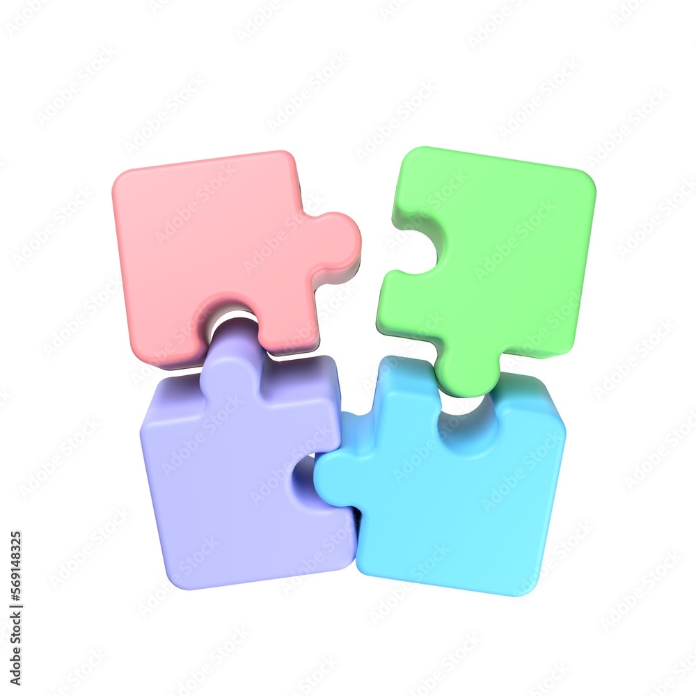 3D jigsaw puzzle pieces isolated on white background. 3d render illustration 3D jigsaw puzzle pieces isolated on white background. 3d render illustration