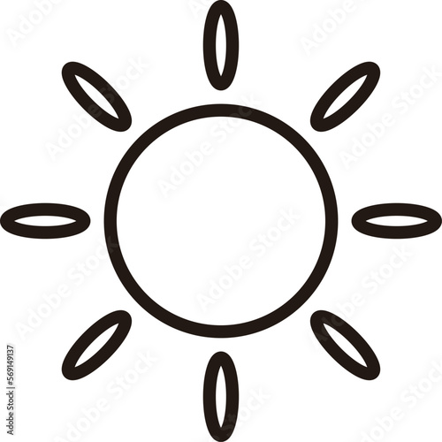 線画ビジネスアイコン　太陽