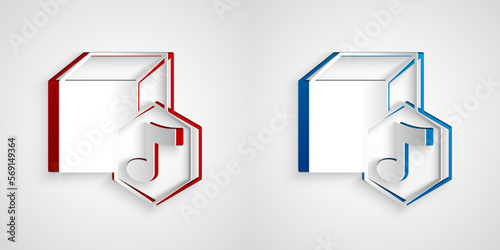 Paper cut NFT Digital crypto art icon isolated on grey background. Non fungible token. Paper art style. Vector