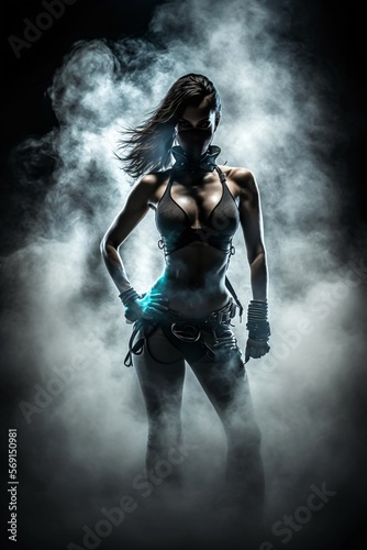 Female ninja assassin warrior. Designed using generative ai. 