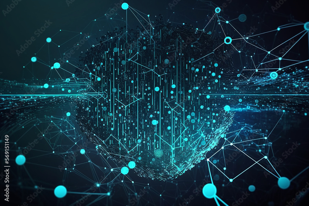 Obraz premium cyber, data flow. Generative AI 