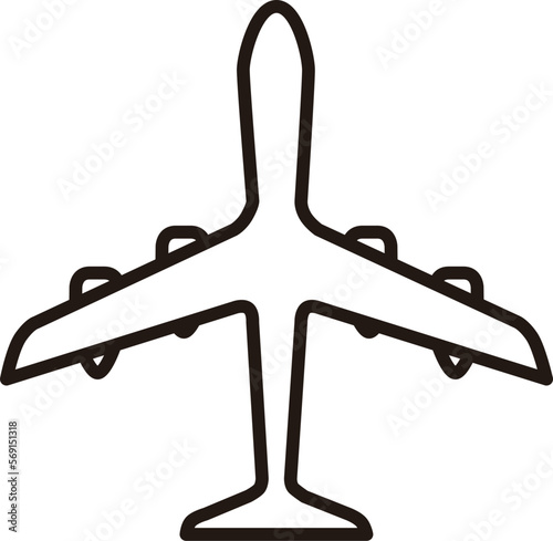 線画ビジネスアイコン　飛行機