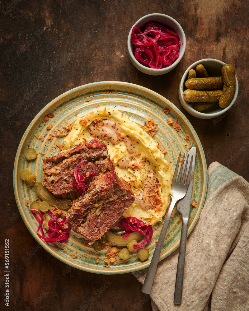 Fotografie Meatloaf with Potato Puree