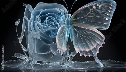 Butterfly made of Ice