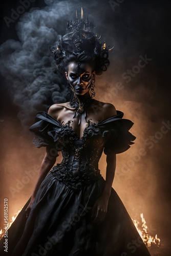 Queen of Darkness. Gothic Lady. Designed using generative ai. 