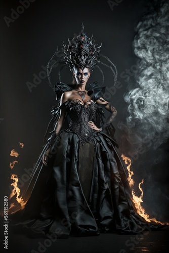 Queen of Darkness. Gothic Lady. Designed using generative ai. 