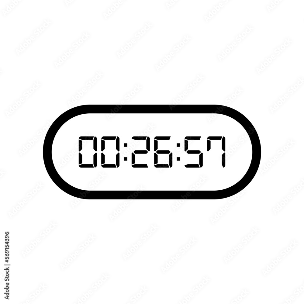 Digital clock icon vector design illustration. Digital clock icon vector design illustration.