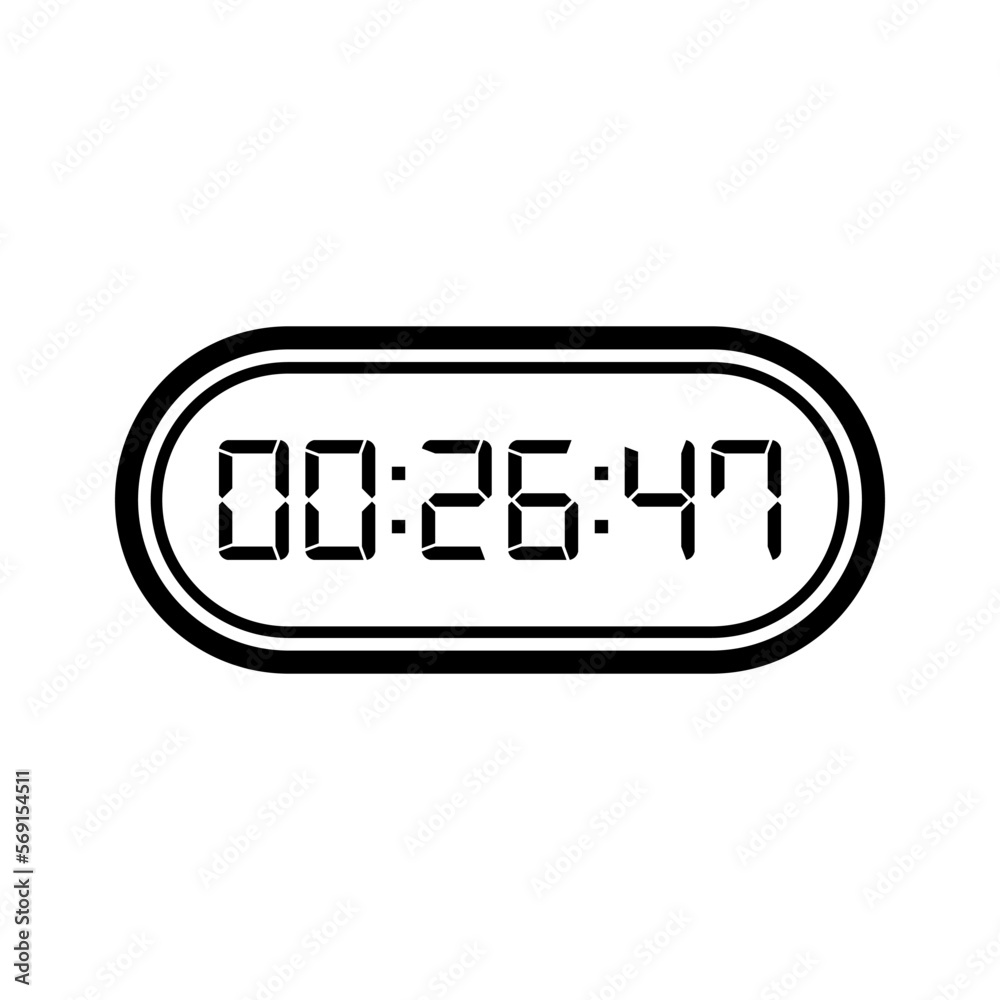 Digital clock icon vector design illustration. Digital clock icon vector design illustration.