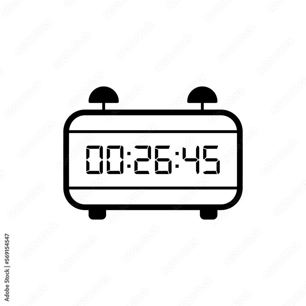 Digital clock icon vector design illustration. Digital clock icon vector design illustration.