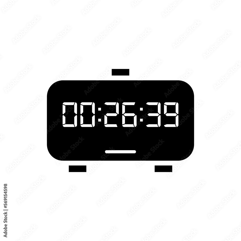 Digital clock icon vector design illustration. Digital clock icon vector design illustration.