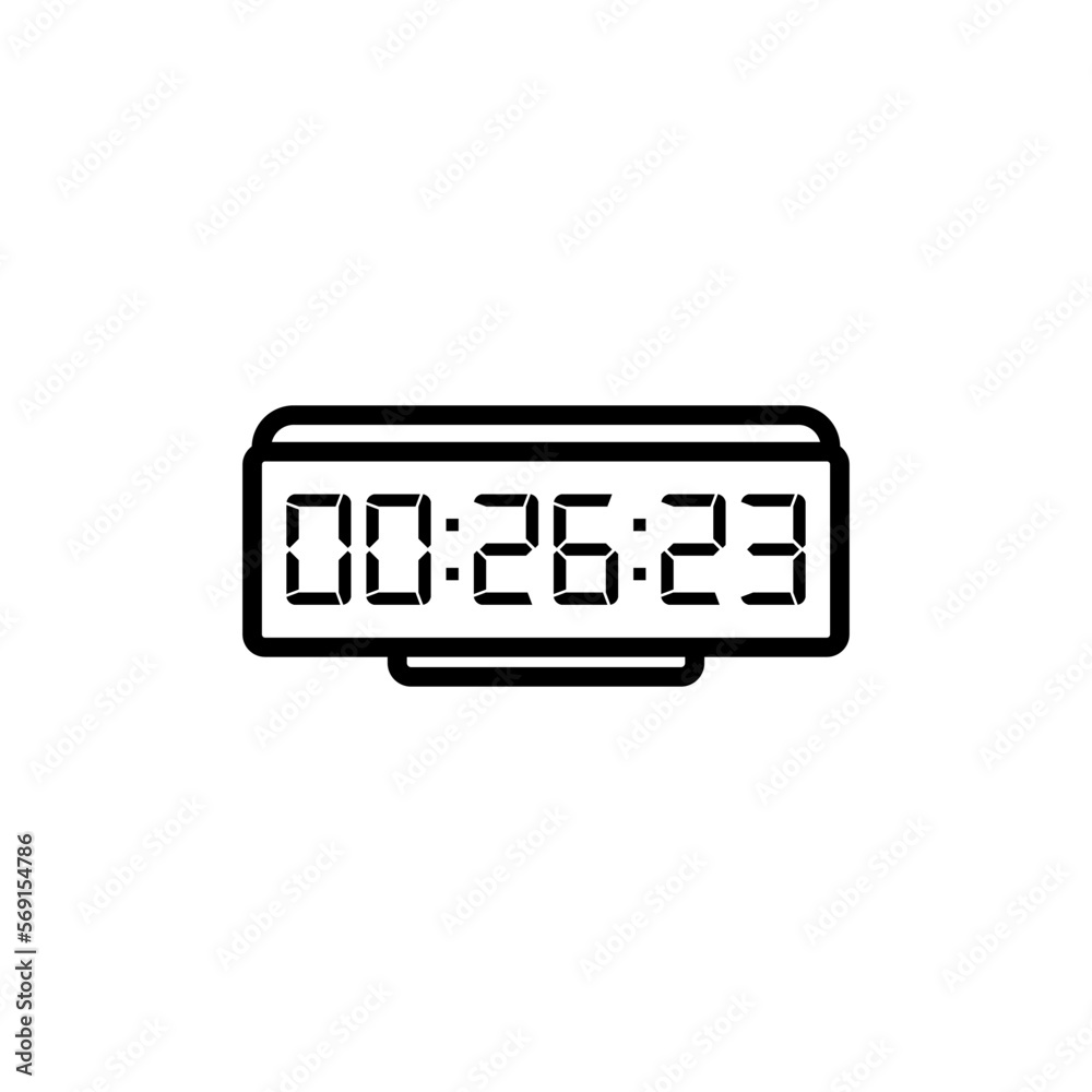 Digital clock icon vector design illustration. Digital clock icon vector design illustration.