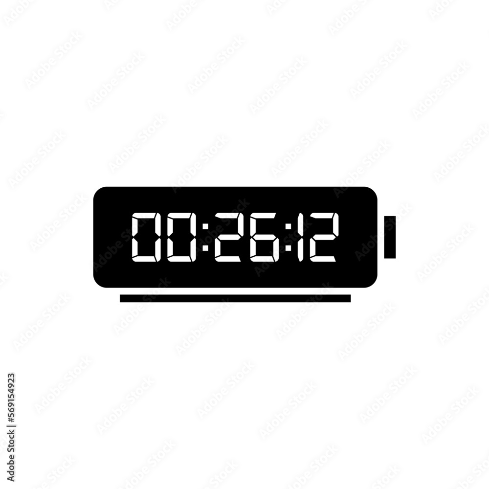 Digital clock icon vector design illustration. Digital clock icon vector design illustration.
