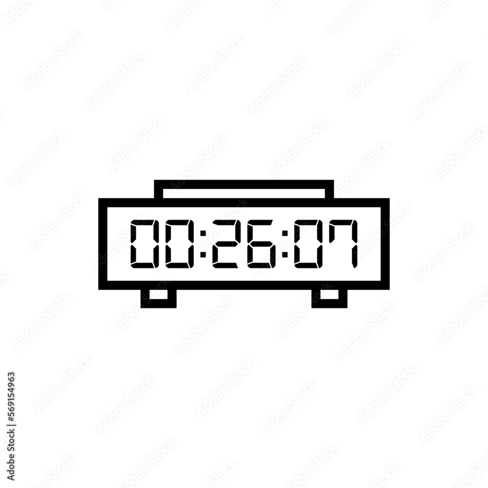 Digital clock icon vector design illustration. Digital clock icon vector design illustration.