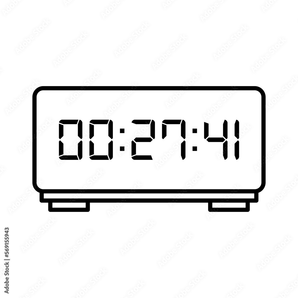 Digital clock icon vector design illustration. Digital clock icon vector design illustration.
