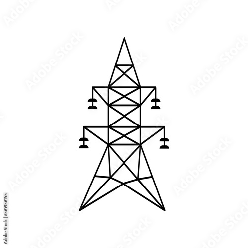 Electricity Tower icon vector set. Transmission Tower illustration sign collection. Power Lines symbol. Electrical Lines logo.