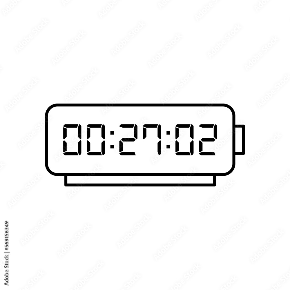 Digital clock icon vector design illustration. Digital clock icon vector design illustration.