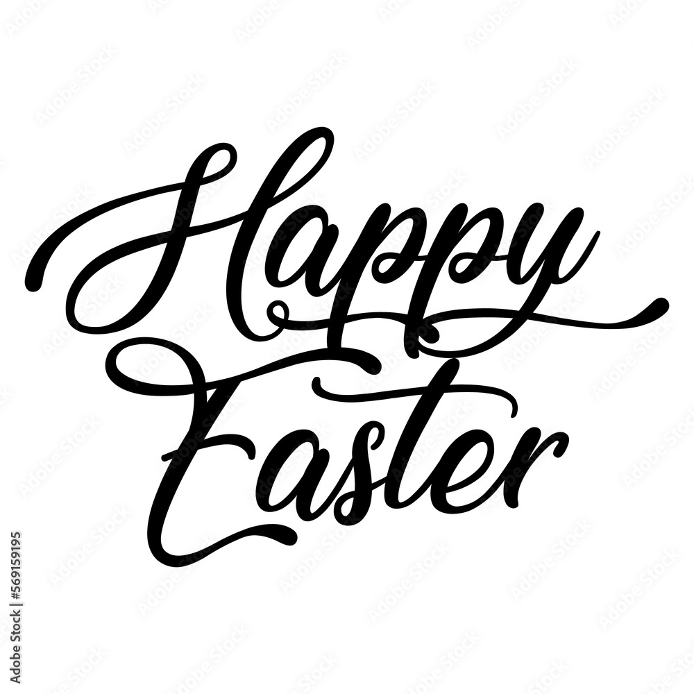 Obraz premium Logo aislado con mensaje Happy Easter en texto manuscrito para su uso en invitaciones y tarjetas