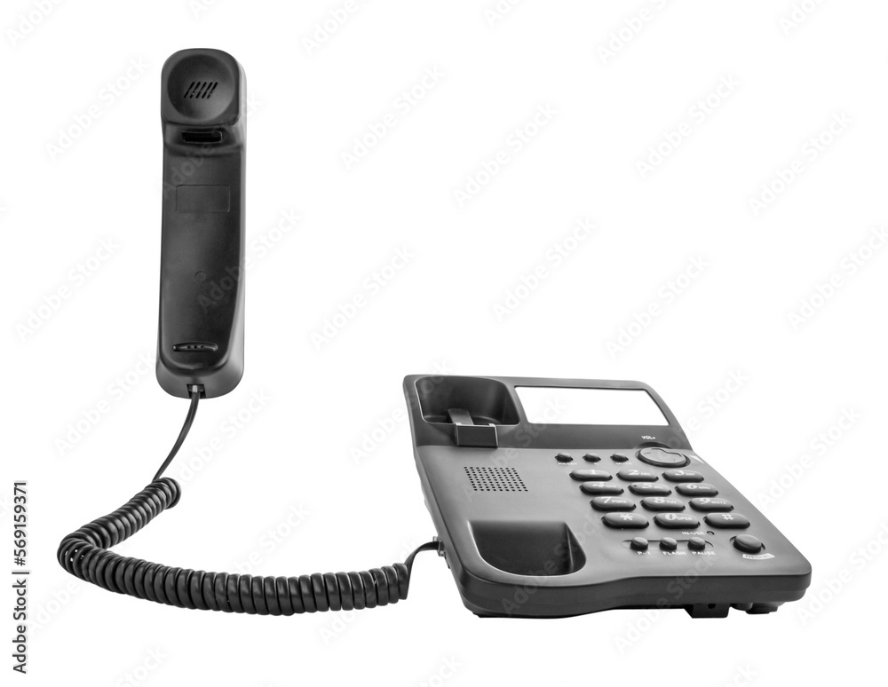 Office phone with the handset lifted upwards. Contact, support concept. png transparent Office phone with the handset lifted upwards. Contact, support concept. png transparent