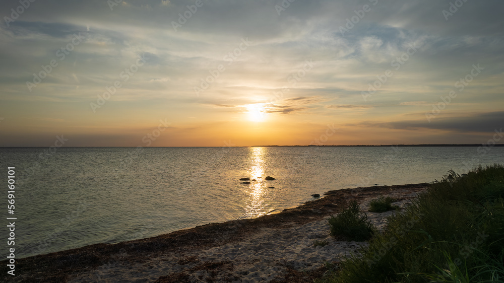Sonnenuntergang an der Küste Dänemarks