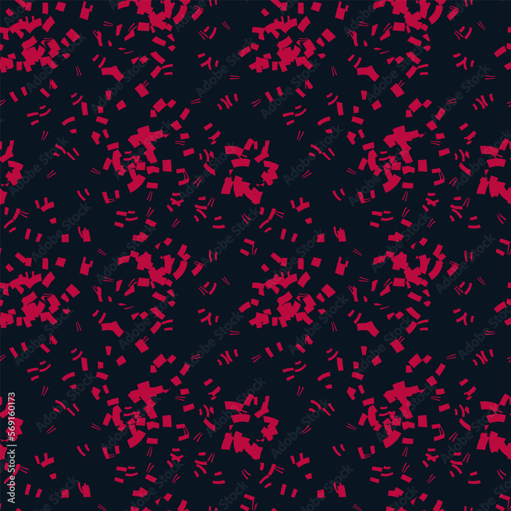 Seamless simple cute pattern of red and crimson color design elements on navy background.Endless ornament.Colourful backdrop for fabric,textile,linen.Raster