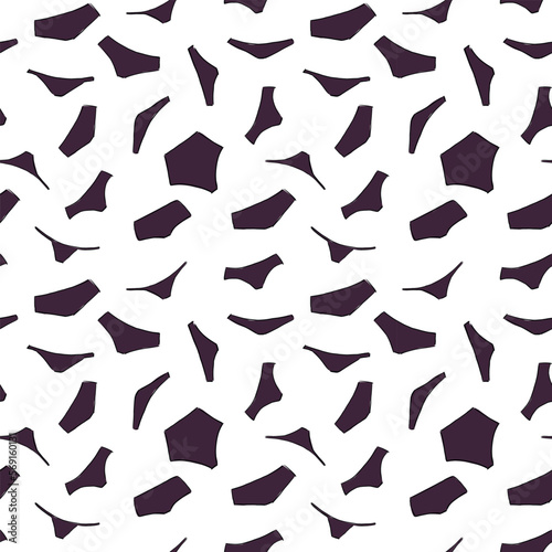 purple women's underwear hand drawn. seamless pattern on a white background