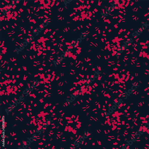 Seamless simple cute pattern of red and crimson color design elements on navy background.Endless ornament.Colourful backdrop for fabric,textile,linen.Raster