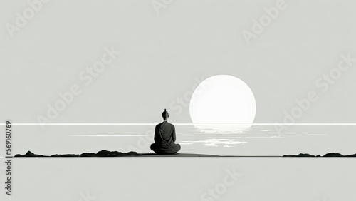 Minimalistic design of peace and meditation, being calm and collected