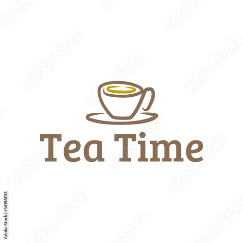 Cup of tea vector hand drawn logo templates. Isolated symbols for business branding and identity  for food blogs and websites  for grocery stores and cooking classes.