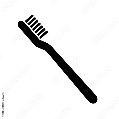 Toothbrush silhouette icon. Tooth brushing. Vector.