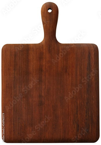 Wooden cutting board isolated. Top view.