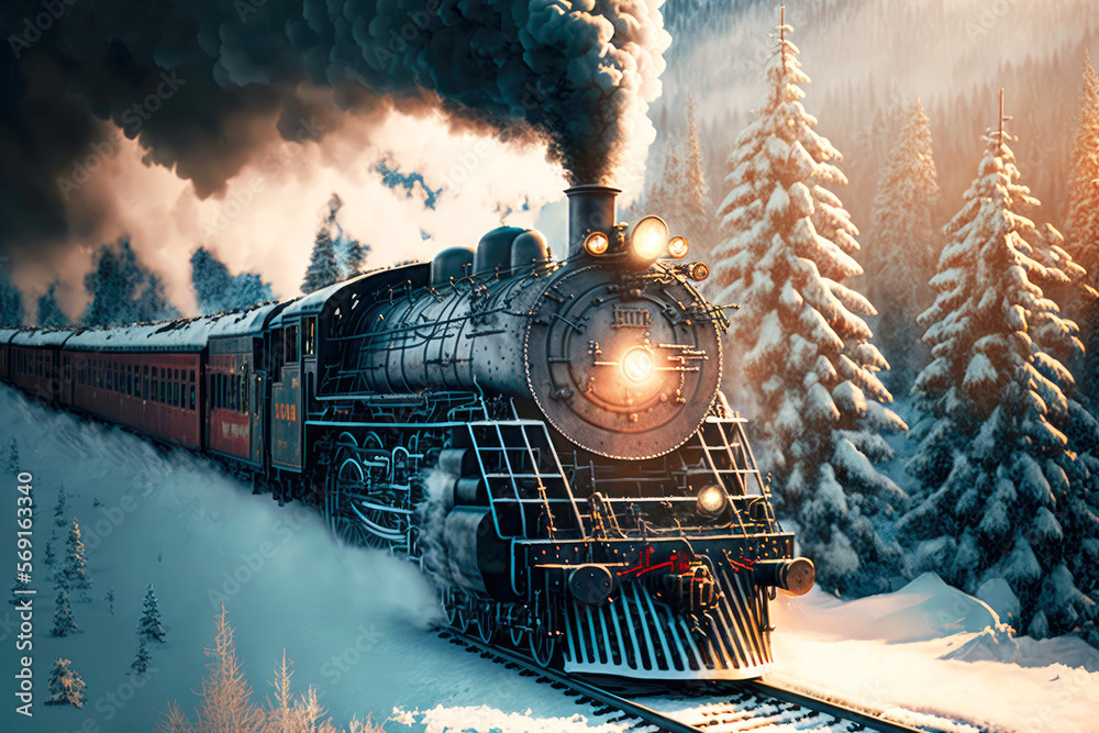 vintage steam with polar express train rides on winter rails