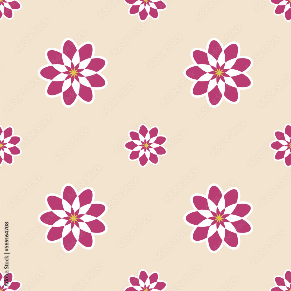 Seamless flower pattern vector floral shape doodle plant abstract texture background illustration for digital paper and print materials Seamless flower pattern vector floral shape doodle plant abstract texture background illustration for digital paper and print materials
