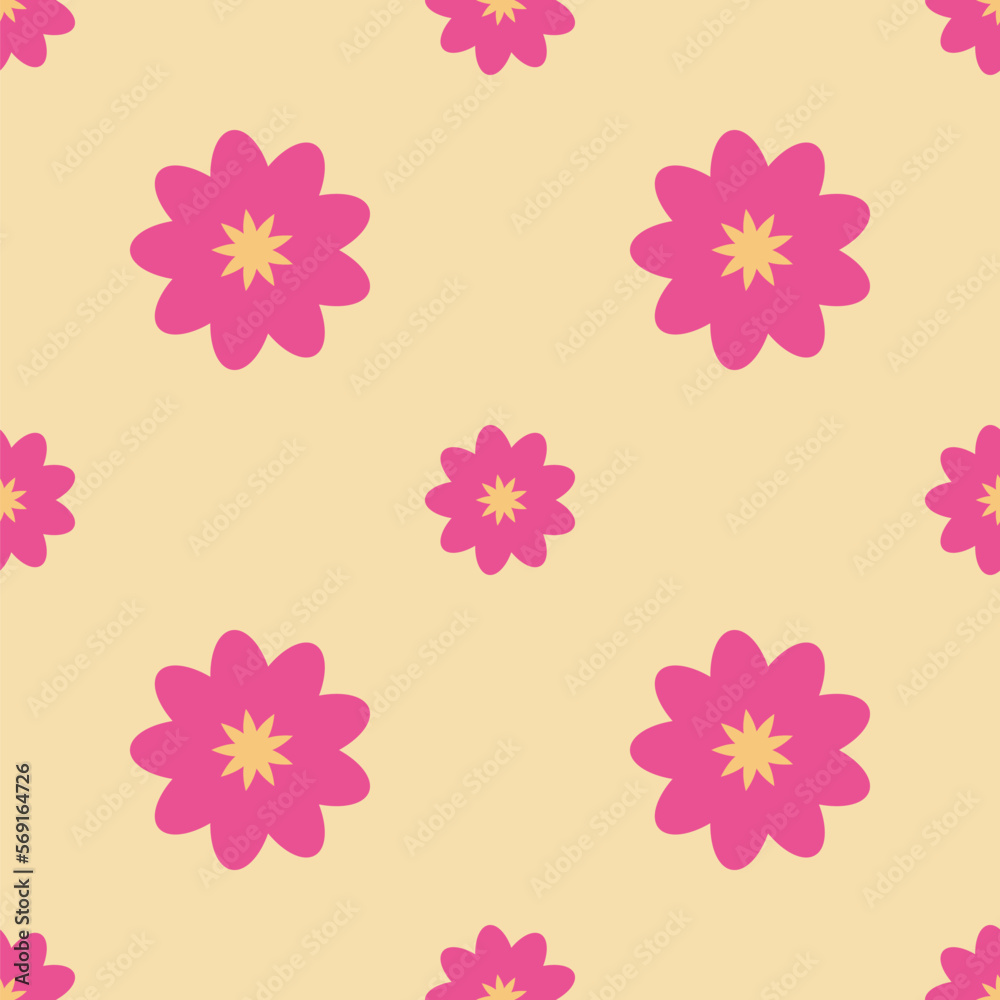 Seamless flower pattern vector floral shape doodle plant abstract texture background illustration for digital paper and print materials Seamless flower pattern vector floral shape doodle plant abstract texture background illustration for digital paper and print materials