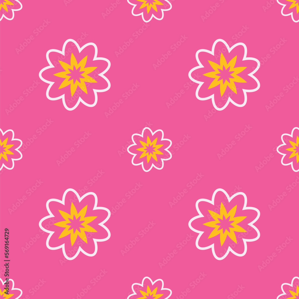 Seamless flower pattern vector floral shape doodle plant abstract texture background illustration for digital paper and print materials Seamless flower pattern vector floral shape doodle plant abstract texture background illustration for digital paper and print materials