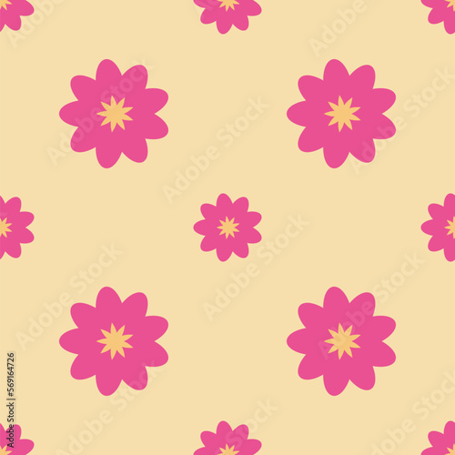Seamless flower pattern vector floral shape doodle plant abstract texture background illustration for digital paper and print materials
