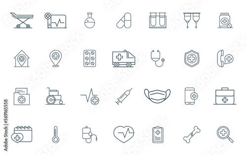 medical icon set design.