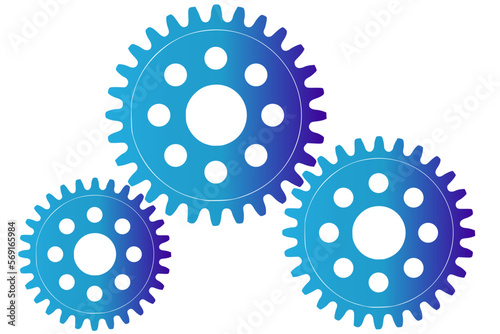 Abstract vector background with a set of gears in motion of different sizes. The concept of organization and joint work for success