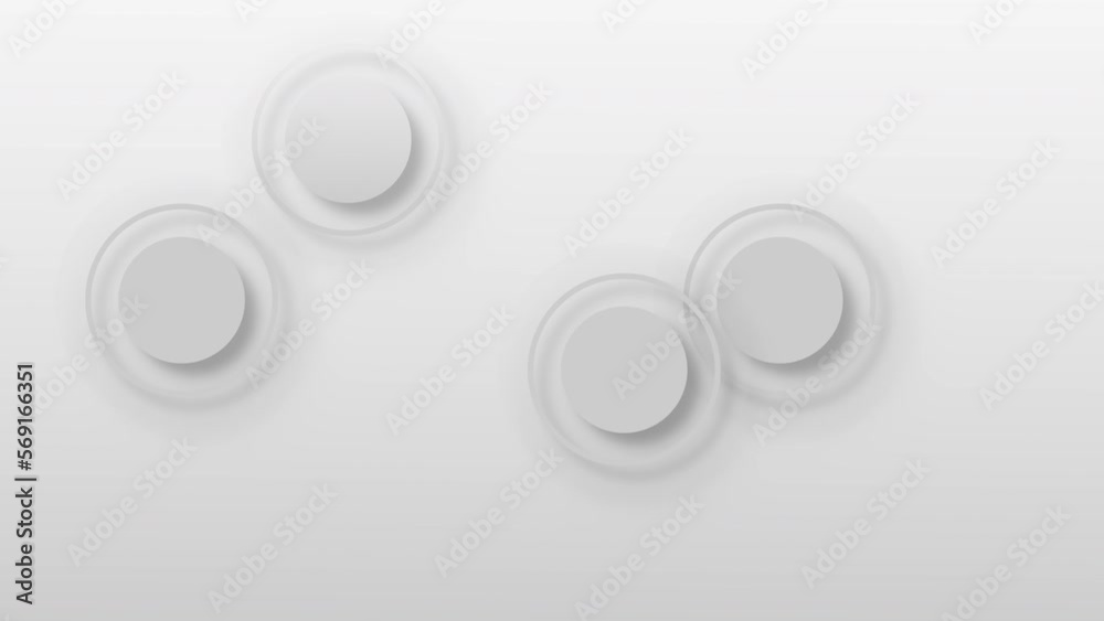 Grey white background with animated circles motion graphics looped Grey white background with animated circles motion graphics looped