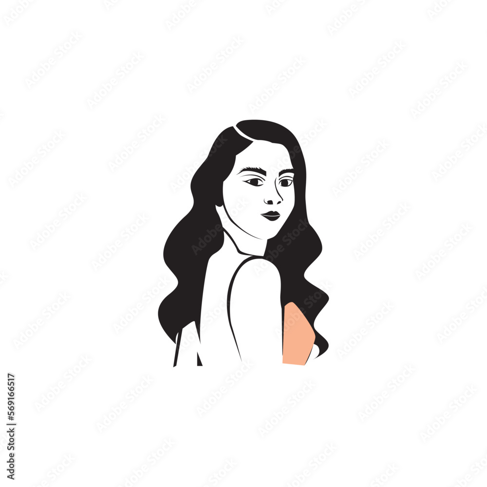beautiful woman logo illustration face abstract design cosmetic female vector beautiful woman logo illustration face abstract design cosmetic female vector