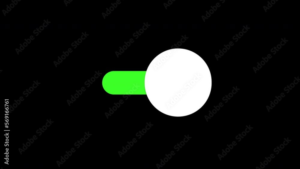 Visualization of setting switch, switch on switch off control animation toggle.