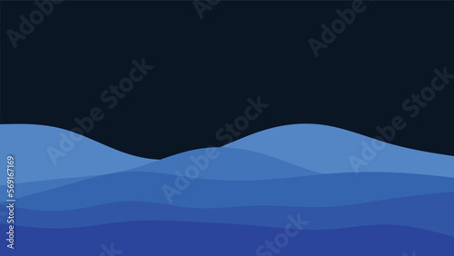 Blue water waves deep sea pattern background banner vector illustration.